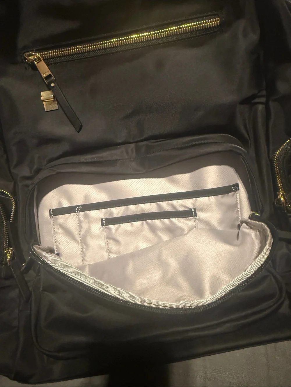 TUMI Women’s Voyageur Carson Black Nylon Backpack with Gold Hardware - brand new - Picture 10 of 11